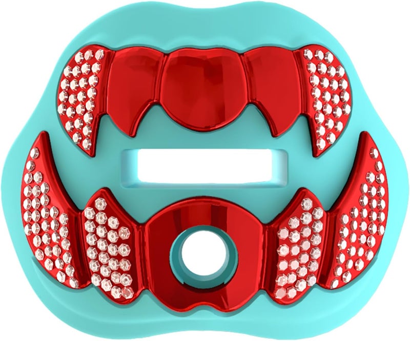 LeCool Football Mouth Guard with Connected Strap- 3D Beast Chrome Adult and Youth Mouth Guard-Mouth Piece for Sports for Maximum Air Flow and Teeth Protection - Image 1
